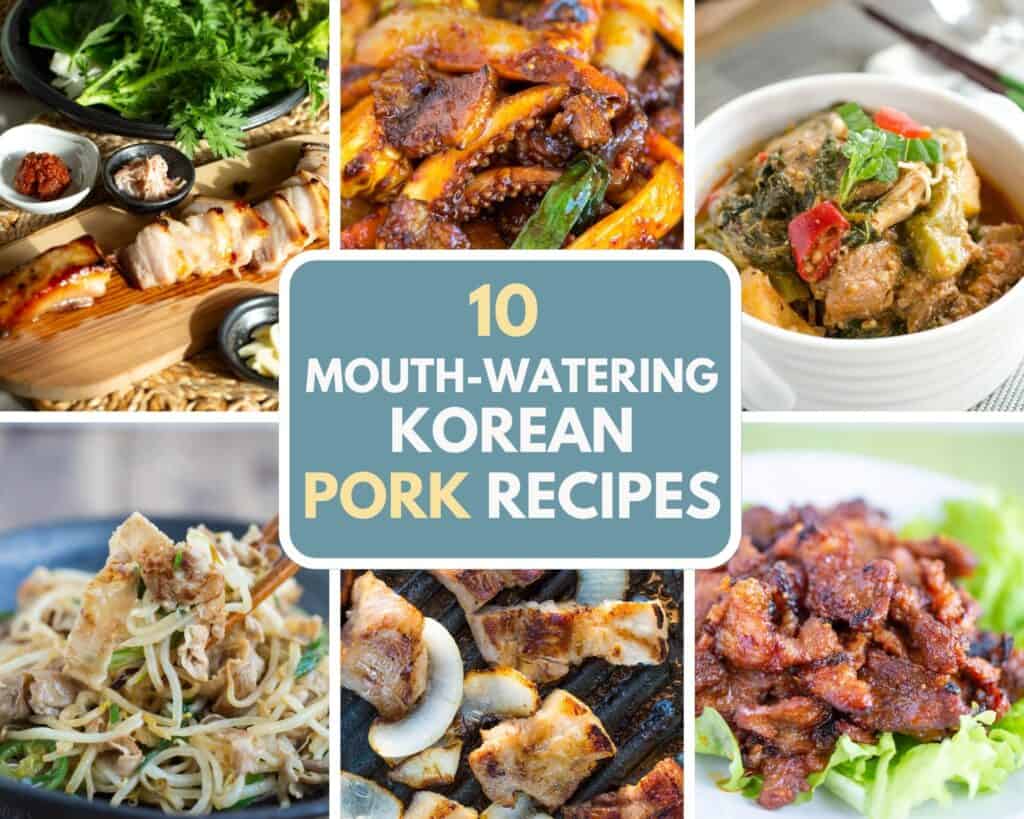 photo collage of 10 mouth-watering korean pork recipes