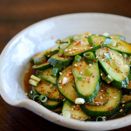 Korean cucumber salad or Oi Muchim(오이무침)